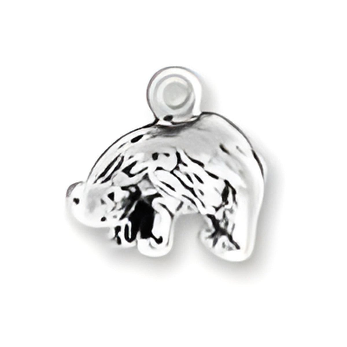 Walking Polar Bear Charm by Charm Factory, crafted from silver, featuring detailed bear design.